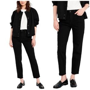 Old Navy High-Waisted OG Straight Ankle Jeans Petite in Stretch Black Denim